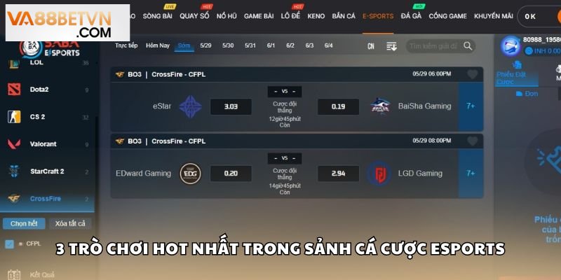 Esport VA88 Sân Chơi Cá Cược Thể Thao Điện Tử Đỉnh Cao - savin